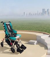 Poussette pliable en alliage d'aluminium CS11 avec dossier réglable, harnais et séparateur de jambes pour enfant atteint de paralysie cérébrale à besoins spéciaux