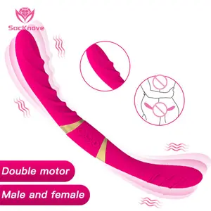 SacKnove lesbiche 2 motori doppio giocattolo del sesso massaggio penetrazione Strapon vibratore Dildo a doppia faccia per coppie