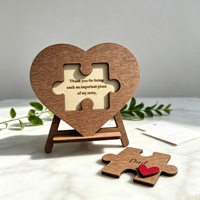 Puzzle en bois en forme de cœur gravé sur mesure, plaque en bois pour la fête des mères, la Saint-Valentin, un anniversaire, un cadeau, décoration murale pour la maison