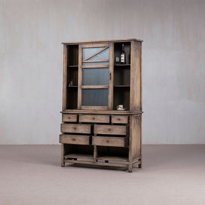 Librería Antigua de Madera Maciza con Altura Ajustable y Estantes de Madera, Diseño Wabi-Sabi para Oficina en Casa, Sala de Estar, Hotel - Product Image 3