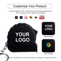 Cinta Métrica Personalizada al por Mayor con Logotipo, Mini Cinta Métrica de Acero Portátil de 1 Metro con Llavero, Herramienta de Regalo Promocional para Empresas