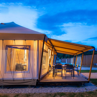 Tente Safari Robuste et Écologique, Tente Permanente pour Glamping, Lodge Extérieur, Hôtel de Luxe, Maisons Préfabriquées pour le Camping