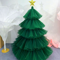 Riesiger Organza-Weihnachtsbaum, grüne Gaze-Weihnachtsdekoration für kommerzielle Ausstellungen, Veranstaltungen, Fotohintergrund-Dekoration
