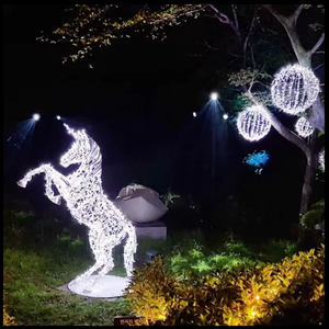Grandes decoraciones navideñas con luz LED en forma de caballo para parques y calles al aire libre - Product Image 5