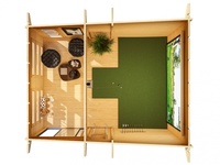 Conteneur en bois Maison de vacances Villa préfabriquée Design jardin Maison préfabriquée moderne Maison mobile portable Salle de simulateur de golf
