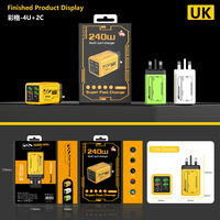 Adaptor Charger Super Cepat 6 Port dan Adaptor Daya Usb c dengan Colokan Uk Eu Us dengan 2*tipe C+4*usb untuk Pengisi Daya iphone