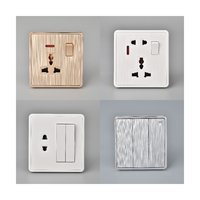 Prise murale double pôle 13A standard britannique avec ports de charge USB, interrupteur, en plastique et métal brossé, certifiée CE