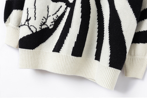 Produttore di maglieria personalizzata europa Trendy da donna con scollo a V a maniche lunghe zebrate a righe maglione <span class=keywords><strong>Cardigan</strong></span> lungo - Product Image 4