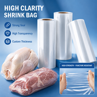 Sacs thermorétractables pour saucisses, sacs thermorétractables à fond incurvé PA/EVOH/PE haute barrière, taille personnalisée directement de l'usine pour les commandes en gros