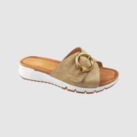 Chaussures compensées à plateforme pour femmes avec boucle métallique, mules compensées à bout ouvert, légères et à semelle épaisse