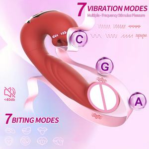 Nouveau Vibrateur Sexuel 3-en-1 USB <span class=keywords><strong>pour</strong></span> Femme, avec fonctions de Léchage, de Morsure et de Claquement, <span class=keywords><strong>pour</strong></span> Stimulation Clitoridienne - Product Image 4