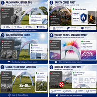 Tente publicitaire gonflable en forme de X avec impression par sublimation, gazebo hermétique pour événements d'activation de marque