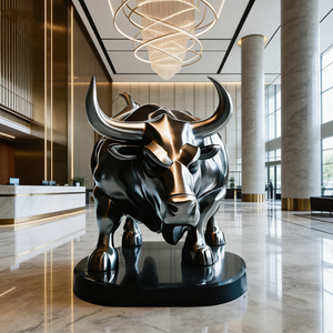 Escultura <span class=keywords><strong>de</strong></span> Toro <span class=keywords><strong>de</strong></span> Acero Inoxidable <span class=keywords><strong>de</strong></span> Tamaño Real, Diseño Moderno, Plateada, Pulida, Personalizada, con Movimiento <span class=keywords><strong>de</strong></span> Correr y Saltar - Product Image 4