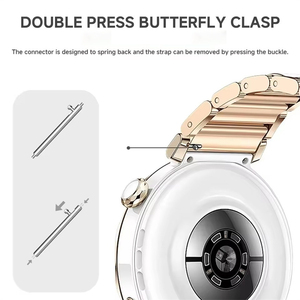 Correa de Reloj de Acero Inoxidable de Liberación Rápida de 18 mm para Mujer, Compatible con <span class=keywords><strong>Huawei</strong></span> Watch GT6, <span class=keywords><strong>GT</strong></span> 5, GT5 Pro - Product Image 5
