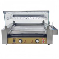 Machine à hot-dogs 220V, 7 broches, électrique, entièrement automatique, en acier inoxydable, barbecue commercial pour saucisses