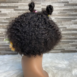 YWhair Parrucca Corta <span class=keywords><strong>Bob</strong></span> <span class=keywords><strong>per</strong></span> <span class=keywords><strong>Bambini</strong></span>, Capelli Ricci Afro Brasiliani, 5*5 Swiss Lace Front Trasparente, 100% Capelli Umani, Vendita all'Ingrosso - Product Image 5