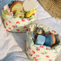 Trousse de Maquillage en Coton Faite Main à Motif Bonbons avec Fermeture Éclair, Organisateur de Maquillage Mignon, Rangement de Vanité, Idéal pour les Vacances, Logo Personnalisé, pour les Amoureux du Maquillage
