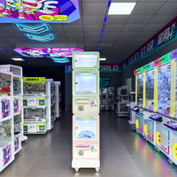 Machine de Jeu d'Arcade Professionnelle à Monnayeur pour 2 Joueurs, Mini Capsule en Métal et Verre Trempé, Accepteur de Billets, Prise en Charge Anglaise