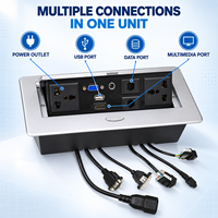 Prise de bureau escamotable avec 2 prises, 2 ports USB-A, 1 port USB-C, 16A pour tables de conférence et projets de mobilier de bureau