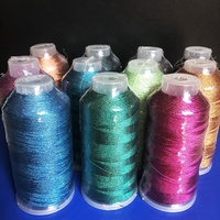 Fils à broder métalliques tissés pailletés, haute ténacité, écologiques, 6 brins, polyester/métallique, pour tricot à la main et point de croix
