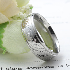 Titanium Steel Flower <b>Ring</b> <b>Silver</b> Unisex Fashion Jewelry Gift Band 23032 - Product Image 2