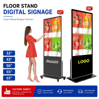 Pemutar Video Iklan Digital Signage OEM, Layar LCD Interaktif Indoor 4K Totem Display Kiosk, Layar Sentuh Berdiri, Built-In