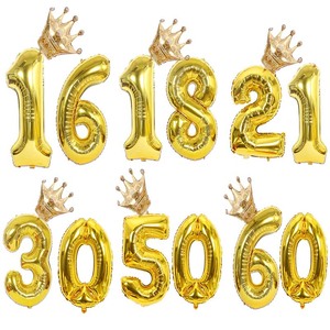 ลูกโป่งตัวเลขสีทอง 2 ชิ้น ขนาด 32 นิ้ว สำหรับอายุ 16 18 21 <span class=keywords><strong>30</strong></span> 40 <span class=keywords><strong>ปี</strong></span>  ตกแต่งงานฉลองครบรอบ  ลูกโป่งตัวเลขสีทอง - Product Image 2