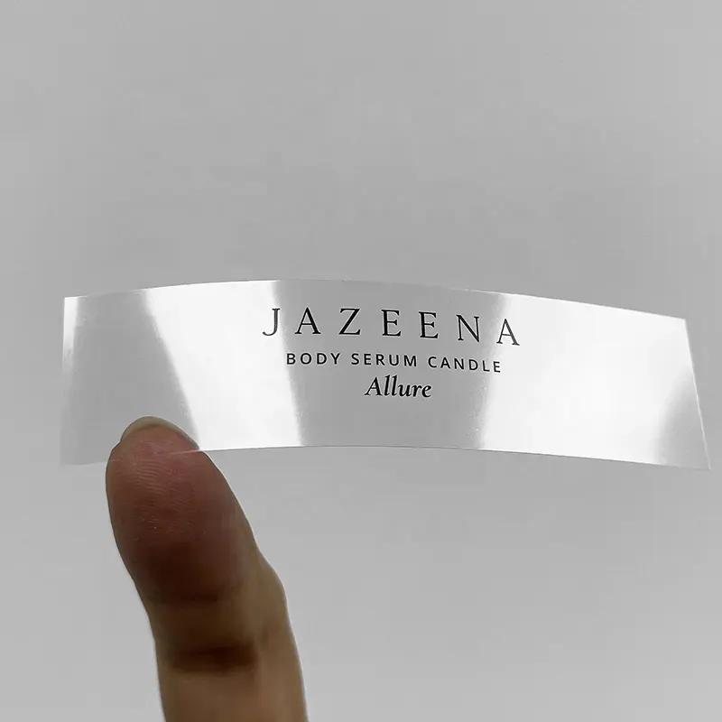 Customized Printing Clear Stickers Logo Label High PP Gold Printing Clear Stickers Logo Label Sticker Transparent Label Roll