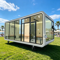 Maison capsule préfabriquée moderne et écologique avec structure en verre trempé, durable, installation facile, pour bureau, appartement, villa, parc