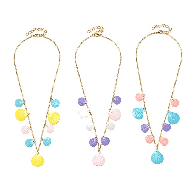 Trendz Mignon Plage Style Coquille Colorée Enfants Collier Bijoux Ensemble Pour Les Enfants