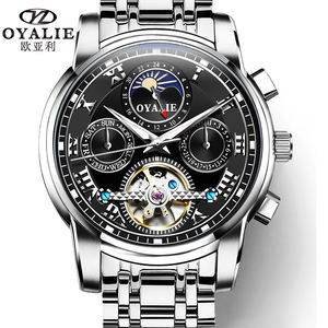 Reloj Automático de Lujo para Hombre, Resistente al Agua 3ATM, de Acero Inoxidable, con Tourbillon, Mecánico, Esqueleto - Product Image 3