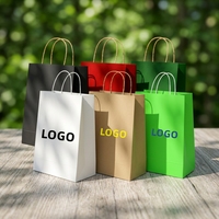 Sac en papier kraft imprimé sur mesure pour emporter, emballage alimentaire, sac de courses pour restaurant, restauration rapide