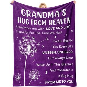 Purple Dandelion <b>Memory</b> Flannel <b>Blanket</b> Throw <b>Blanket</b> Nap <b>Blanket</b> Lightweight Breathable for Winter Warmth Custom Print - Product Image 2