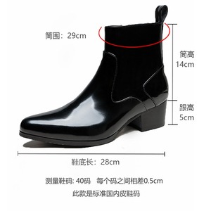 Nouvelles bottes en cuir noir à bout pointu 2026, en cuir véritable avec fermeture éclair, bottes courtes, bottes hautes pour hommes - Product Image 4