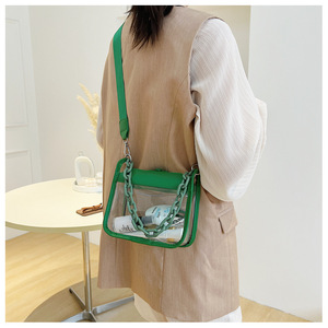 Bolsa de Mensajero Transparente de PVC al por Mayor, Bolsa de Hombro de Cadena Personalizada de Moda, Bolsos Cruzados Transparentes para Mujer - Product Image 6