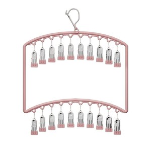 Sock Drying Rack <b>Clip</b> Style Double Layer 20 Plier Coated Traceless Balcony Use - Product Image 5
