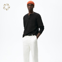 T-shirt en coton biologique à col Henley pour hommes T-shirt Henley durable pour hommes Chemise Henley pour hommes écologique