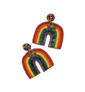 Boucles d'oreilles perlées perles de verre faites à la main tissu boucles d'oreilles avec perles diamants classiques unisexe boucles d'oreilles pour la fête de mariage - Product Image 4