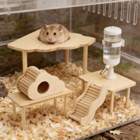 Ensemble de terrain de jeu pour hamster en bois multi-niveaux, durable et écologique, vente en gros, directement de l'usine, accessoires pour petits animaux de compagnie, DIY