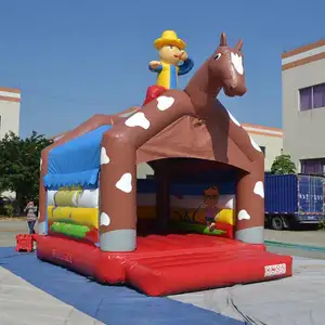 Castelo inflável para crianças, casa saltitante para cowboy ocidental, castelo comercial grande saltando