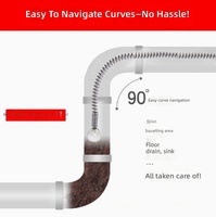 Desatascador Flexible con Cabeza Redonda - Herramienta Manual de Plomería para Eliminar Obstrucciones de Cabello en Drenajes de Piso y Inodoros