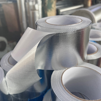 Ruban adhésif flexible en fibre de verre avec feuille d'aluminium, enduit ignifuge, activé à l'eau, à fusion à chaud, acrylique, pour CVC