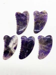 ลูกกลิ้งนวด guasha อเมทิสต์โลโก้ที่กำหนดเองพร้อมกล่องลูกกลิ้งอเมทิสต์ - Product Image 3