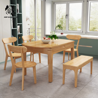 Table à manger extensible de luxe en bois écologique, personnalisable, petit MOQ, excellent prix, pour écoles et cuisines – Vendeur direct usine Chine