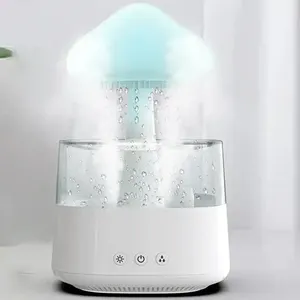 Smart Evaporative Raindrop Mushroom Humidifier Air Purifier & Aroma USB Portable Mini Rain Cloud Air Humidifier for Home Bedroom