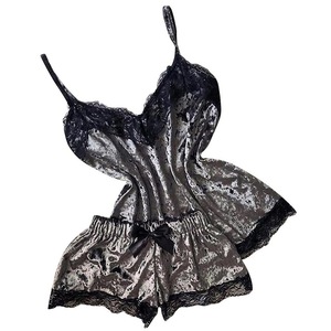 Conjunto de Lencería Sexy de Terciopelo, Pijama para Mujer, Conjunto de Pijama Sexy y Tentador, Babydoll, Ropa de Dormir, Camiseta Linda y Pantalones Cortos, Pijama Mujer - Product Image 6