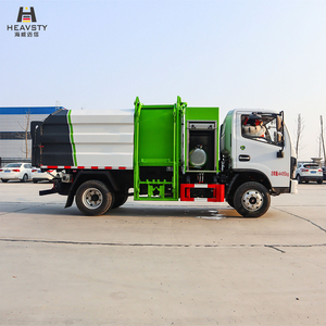 Camion benne à ordures HEAVSTY 7CBM en aluminium avec compartiment à <span class=keywords><strong>volet</strong></span> roulant et élévateur de déchets 240L 4x2 pour Dongfeng D6 CLW5049ZZZ6 - Product Image 3