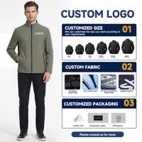 Blouson décontracté homme automne-printemps 100 % polyester doublé col montant bomber uni teint pour affaires et loisirs – Veste transfrontalière