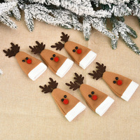 Polar Kumaş Noel Şapkası Xmas Şapka Kılıfı Üst Kaplama Ren Geyiği Mini Noel Baba Şapkası Şarap Şişesi için 2 Renkli Termal Transfer Baskı