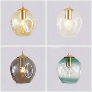 현대적인 멀티 헤드 골드 글래스 펜던트 라이트 샹들리에 높은 천장 조절 가능한 높이 조절 가능 디밍 기능 빌라 호텔 레스토랑 거실용 - Product Image 6